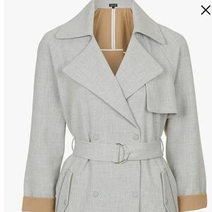 Topshop Light Gray Trench Coat with Tan Accents, I love offers!!